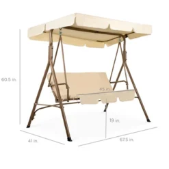 Best Choice Products 2-Person Outdoor Large Convertible Canopy Swing Glider Lounge Chair W/ Removable Cushions -Best Choice Products GUEST a4044a97 fea0 46d6 96ad 791b21da68f3