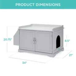 Best Choice Products Large Wooden Cat Litter Box Enclosure, Storage Cabinet Bench Table W/ Magazine Rack -Best Choice Products GUEST a5f567cc 8db6 4469 ab95 a68c2b359cb4
