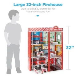 Best Choice Products 32in Kids 3-Story Pretend Wooden Fire Station Play Set Toy, W/ 2 Vehicles, 12 Accessories, 5 Rooms -Best Choice Products GUEST a6fbbd73 4bce 4327 9d8c 2435be7ccec4