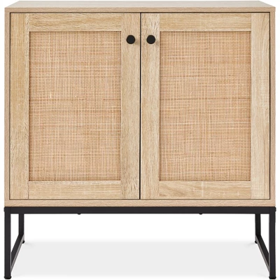 Best Choice Products 2-Door Rattan Storage Cabinet, Accent Furniture, Cupboard W/ Non-Scratch Foot Pads 7 Best Choice Products 2-Door Rattan Storage Cabinet, Accent Furniture, Cupboard W/ Non-Scratch Foot Pads - Image 7