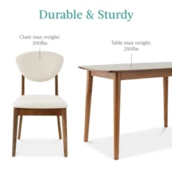 Best Choice Products 5-Piece Compact Wooden Mid-Century Modern Dining Set W/ 4 Chairs, Padded Seat & Back - Brown/White -Best Choice Products GUEST ab58881d 78ba 4b54 bf5f b9e97d55e861