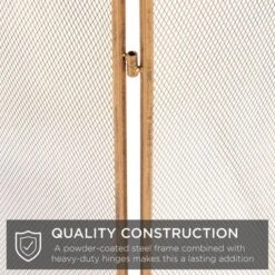 Best Choice Products 54.25x30.25in 3-Panel Steel Mesh Fireplace Screen, Spark Guard W/ Rustic Worn Finish -Best Choice Products GUEST ab6a0e9f 7287 45c7 ad9c 1b740ed335fa