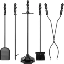 Best Choice Products 5-Piece Fireplace And Firepit Iron Tool Set W/ Tongs, Poker, Broom, Shovel, Stand -Best Choice Products GUEST aba78f22 5370 4ed3 84c7 14191a4c2316