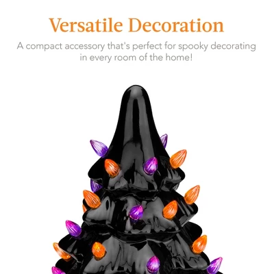 Best Choice Products 15in Pre-Lit Ceramic Tabletop Halloween Tree, Holiday Decoration W/ Orange & Purple Bulb Lights 4 Best Choice Products 15in Pre-Lit Ceramic Tabletop Halloween Tree, Holiday Decoration W/ Orange & Purple Bulb Lights - Image 4