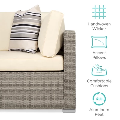 Best Choice Products 7-Piece Modular Outdoor Conversational Furniture Set, Wicker Sectional Sofas W/ Cover 4 Best Choice Products 7-Piece Modular Outdoor Conversational Furniture Set, Wicker Sectional Sofas W/ Cover - Image 4