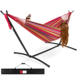 Best Choice Products 2-Person Brazilian-Style Cotton Double Hammock With Stand Set W/ Carrying Bag -Best Choice Products GUEST b4e65dce eabc 4242 8bec 0ac676761048