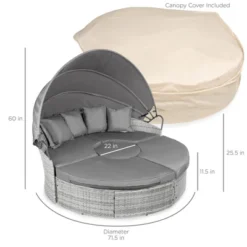Best Choice Products 5-Piece Modular Patio Wicker Daybed Sectional W/ Adjustable Seats, Retractable Canopy 14 Best Choice Products 5-Piece Modular Patio Wicker Daybed Sectional W/ Adjustable Seats, Retractable Canopy -Best Choice Products GUEST b5badbb0 0141 4a58 9c42 e7f7ec03e236