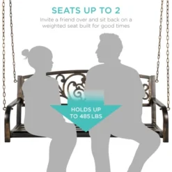 Best Choice Products 2-Person Metal Outdoor Porch Swing, Hanging Steel Patio Bench W/ Floral Accent - Bronze -Best Choice Products GUEST b5df0b9c b1e9 4150 9e6d 5701bfc0ed92