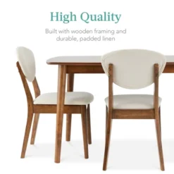 Best Choice Products 5-Piece Compact Wooden Mid-Century Modern Dining Set W/ 4 Chairs, Padded Seat & Back - Brown/White -Best Choice Products GUEST b5fde129 909f 40a1 846c f40dc1e01e1d