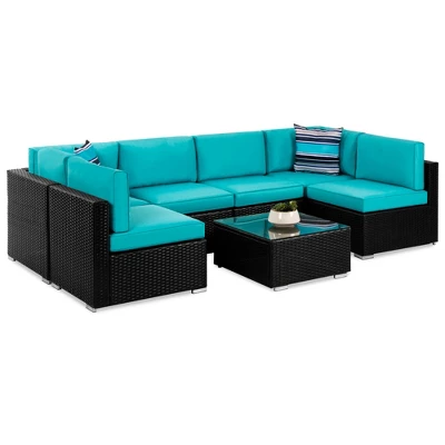 Best Choice Products 7-Piece Modular Outdoor Conversational Furniture Set, Wicker Sectional Sofas W/ Cover 11 Best Choice Products 7-Piece Modular Outdoor Conversational Furniture Set, Wicker Sectional Sofas W/ Cover - Image 11