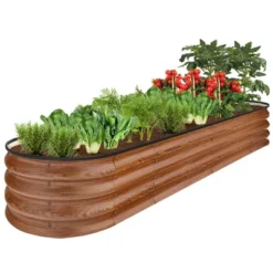 Best Choice Products 8x2x1ft Outdoor Metal Raised Oval Garden Bed, Planter Box For Vegetables, Flowers -Best Choice Products GUEST b99e12f5 fe77 4bc6 b169 d75f9d85c6ef