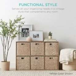 Best Choice Products 13x13in Hyacinth Storage Baskets, Set Of 5 Multipurpose Collapsible Organizers