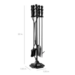 Best Choice Products 5-Piece Fireplace And Firepit Iron Tool Set W/ Tongs, Poker, Broom, Shovel, Stand -Best Choice Products GUEST bab6d4b2 a304 4568 8c65 4c738aedd4db