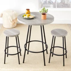 Best Choice Products 3-Piece Bistro Set, Modern Round Counter Height Dining Set W/ 2 Stools, Metal Frame -Best Choice Products GUEST badb89c3 0375 46bb a1bc f76058bed9f5