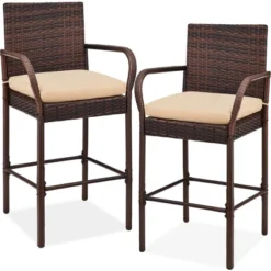 Best Choice Products Set Of 2 Wicker Bar Stools W/ Cushion, Footrests, Armrests For Patio, Pool, Deck 14 Best Choice Products Set Of 2 Wicker Bar Stools W/ Cushion, Footrests, Armrests For Patio, Pool, Deck -Best Choice Products GUEST bb1d1f12 e2b2 481f 818b aa0b45e4faf9