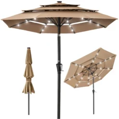 Best Choice Products 10ft 3-Tier Solar Patio Umbrella W/ 24 LED Lights, Tilt Adjustment, Easy Crank -Best Choice Products GUEST bb9d626b 60e3 44cd a3d5 c0e22388f13d