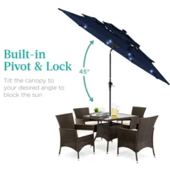 Best Choice Products 10ft 3-Tier Solar Patio Umbrella W/ 24 LED Lights, Tilt Adjustment, Easy Crank -Best Choice Products GUEST c14ff5bf c8f6 4915 aa7f b6e06b018694