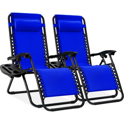 Best Choice Products Set Of 2 Zero Gravity Lounge Chair Recliners For Patio, Pool W/ Cup Holder Tray 9 Best Choice Products Set Of 2 Zero Gravity Lounge Chair Recliners For Patio, Pool W/ Cup Holder Tray - Image 9