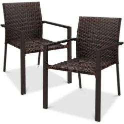 Best Choice Products Set Of 2 Stackable Wicker Chairs W/ Armrests, Steel Conversation Accent Furniture For Patio 15 Best Choice Products Set Of 2 Stackable Wicker Chairs W/ Armrests, Steel Conversation Accent Furniture For Patio -Best Choice Products GUEST c46aaffc a0ef 47b6 932e 1f257746c242