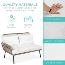 Best Choice Products Outdoor Woven Rope Sectional Patio Furniture, L-Shaped Conversation Set W/ Table