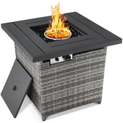 Best Choice Products 28in Propane Gas Fire Pit Table 50,000 BTU Outdoor Wicker W/ Glass Beads, Tank Holder -Best Choice Products GUEST c967488b dad3 49fc 9348 412f0c138fa2