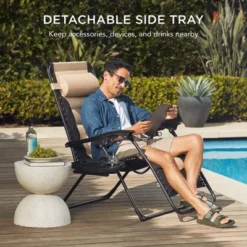 Best Choice Products Oversized Padded Zero Gravity Chair, Folding Outdoor Patio Recliner W/ Headrest, Side Tray 17 Best Choice Products Oversized Padded Zero Gravity Chair, Folding Outdoor Patio Recliner W/ Headrest, Side Tray -Best Choice Products GUEST cbea3b1d 064b 48f3 a6c3 13ddcc20b1df