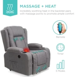 Best Choice Products Electric Power Lift Linen Recliner Massage Chair Furniture W/ USB Port, Heat, Cupholders -Best Choice Products GUEST ce8e5f60 1280 4fb6 b710 ac9916c9e87d