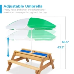 Best Choice Products Kids 3-in-1 Outdoor Convertible Wood Activity Sand & Water Picnic Table W/ Umbrella -Best Choice Products GUEST d0103e69 1f8d 42cd bdf6 18f2a50ed3cb