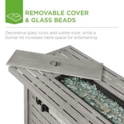 Best Choice Products 42in Fire Pit Table 50,000 BTU Rectangular Steel Gas W/ Storage, Cover, Glass Beads -Best Choice Products GUEST d025aba0 e2dd 48ee b360 de2cb0533345