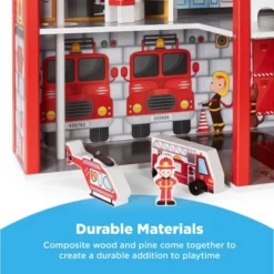 Best Choice Products 32in Kids 3-Story Pretend Wooden Fire Station Play Set Toy, W/ 2 Vehicles, 12 Accessories, 5 Rooms -Best Choice Products GUEST d1e79132 d2a3 404e b275 e529312d3f60