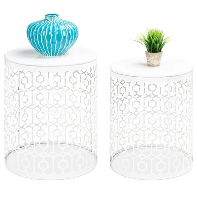 Best Choice Products Set Of 2 Decorative Nesting Round Patterned Accent Side Coffee End Table Nightstands 8 Best Choice Products Set Of 2 Decorative Nesting Round Patterned Accent Side Coffee End Table Nightstands - Image 8