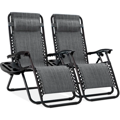 Best Choice Products Set Of 2 Zero Gravity Lounge Chair Recliners For Patio, Pool W/ Cup Holder Tray 19 Best Choice Products Set Of 2 Zero Gravity Lounge Chair Recliners For Patio, Pool W/ Cup Holder Tray - Image 19