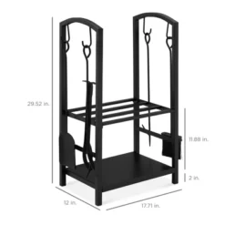 Best Choice Products 5-Piece Firewood Log Rack Holder Tools Set For Fireplace W/ Hook, Broom, Shovel, Tongs -Best Choice Products GUEST d4c15209 557c 492f 9adf 87a86410664a