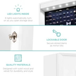 Best Choice Products 6-Tier Standing Mirror Lockable Storage Organizer Cabinet Armoire W/ LED Lights -Best Choice Products GUEST d6439492 b0d9 465d 9d99 83997e77f5c5