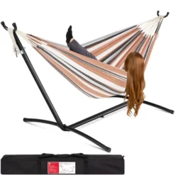 Best Choice Products 2-Person Brazilian-Style Cotton Double Hammock With Stand Set W/ Carrying Bag -Best Choice Products GUEST d9355cf7 b6cb 413f b4fa 7861e27c1258