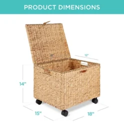 Best Choice Products Hyacinth Rolling Filing Cabinet Mobile Organizer Storage Basket W/ Lid, Locking Wheels -Best Choice Products GUEST d9e4eb58 2d80 4189 acee 1368b704f703