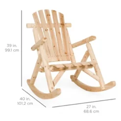 Best Choice Products Wooden Rocking Chair Outdoor Wood Rocker Adirondack Lounger Patio Accent Furniture - Natural Finish -Best Choice Products GUEST ddb4ccba b9a9 4056 a890 68d89561a79b