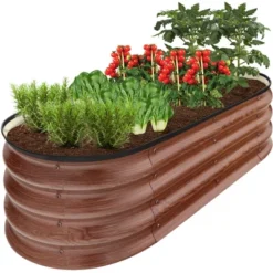 Best Choice Products 4x2x1ft Outdoor Raised Metal Oval Garden Bed, Planter Box For Vegetables, Flowers -Best Choice Products GUEST dedbed30 741c 4659 9317 de20cc5adff5