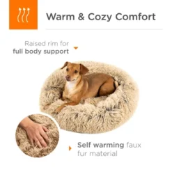 Best Choice Products Dog Bed Self-Warming Plush Shag Fur Donut Calming Pet Bed Cuddler - Brown -Best Choice Products GUEST df0ae5b4 c4e9 4769 b98c 46fe1d2d8296