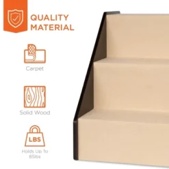 Best Choice Products Foldable Adjustable, Wide Wooden Carpeted Pet Stairs For Injured, Elderly Dog & Cat -Best Choice Products GUEST e4bbd97c 5dca 4f96 87fe c215b9fd0fb8