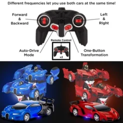 Best Choice Products Set Of 2 1/18 Scale RC Remote Control Transforming Robot Sports Car Toys W/ 1 Button Transformation -Best Choice Products GUEST e64cf616 0034 4225 8730 9e4c94f5b92b