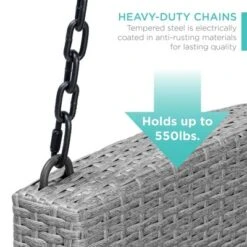 Best Choice Products Woven Wicker Hanging Porch Swing Bench For Patio, Deck W/ Mounting Chains, Seat Cushion 12 Best Choice Products Woven Wicker Hanging Porch Swing Bench For Patio, Deck W/ Mounting Chains, Seat Cushion -Best Choice Products GUEST e69a1f78 176f 44ba be6b 5eff18dd7ce7
