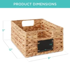 Best Choice Products Set Of 4 12in Woven Water Hyacinth Pantry Baskets W/ Chalkboard Label, Chalk Marker -Best Choice Products GUEST e83b6d3b 1f76 49d0 890c b663bc556332