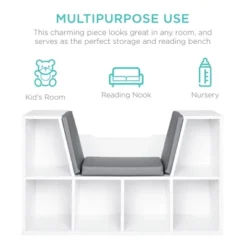 Best Choice Products 6-Cubby Kids Bedroom Storage Organizer, Multi-Purpose Bookcase W/ Cushioned Reading Nook -Best Choice Products GUEST e8fc3736 249d 4a29 928d e25d8cf6c9b5