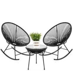 Best Choice Products 3-Piece All-Weather Patio Woven Rope Acapulco-Style Bistro Furniture Set W/ Rocking Chairs, Table -Best Choice Products GUEST ead32649 3f94 428d a1b4 5f2dd82dab9c