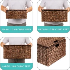 Best Choice Products Set Of 3 Large Multipurpose Hyacinth Storage Baskets W/ Insert Handles, Lid - 21", 20", 18" 10 Best Choice Products Set Of 3 Large Multipurpose Hyacinth Storage Baskets W/ Insert Handles, Lid - 21", 20", 18" -Best Choice Products GUEST ee3caf2c 67b5 45f5 b252 8f1ec537be26