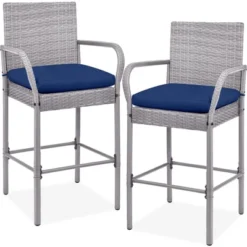 Best Choice Products Set Of 2 Wicker Bar Stools W/ Cushion, Footrests, Armrests For Patio, Pool, Deck 15 Best Choice Products Set Of 2 Wicker Bar Stools W/ Cushion, Footrests, Armrests For Patio, Pool, Deck -Best Choice Products GUEST f2539575 8c9f 47c5 9254 8c41b69c306f