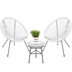 Best Choice Products 3-Piece All-Weather Patio Acapulco-Style Bistro Furniture Set W/ Rope, Glass Top Table -Best Choice Products GUEST f4c87972 eefa 4b7c 86dd 5375a29cb6a1