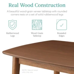 Best Choice Products 5-Piece Compact Wooden Mid-Century Modern Dining Set W/ 4 Chairs, Padded Seat & Back - Brown/White -Best Choice Products GUEST f6ac56ff ca2d 40f6 bca6 5b4cc9b5d816