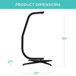 Best Choice Products Metal Hanging Hammock C-Stand For Chair/ Weather-Resistant Finish, Offset Base - Stand Only -Best Choice Products GUEST f9b068bc 7d39 4125 a80d 978b6c884adc